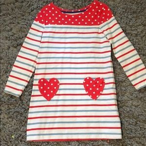 Mini Boden Dress! Stripes & Hearts!